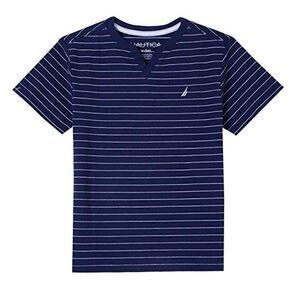 Nautica Boys' Short Sleeve Striped V-Neck T-Shirt